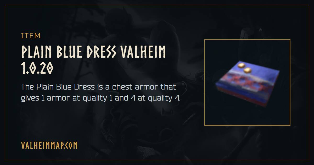Valheim Runestone Text Plain Blue Dress in Valheim 1.0.20: Armor and Recipe
